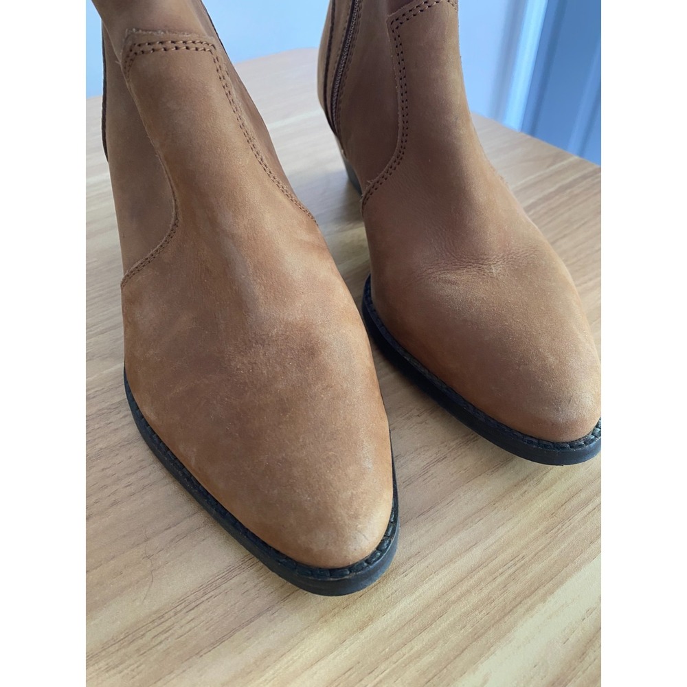 Splendid Genuine Leather Ankle Boots Brown Womens Size 7 Zip Western Booties - Picture 7 of 12